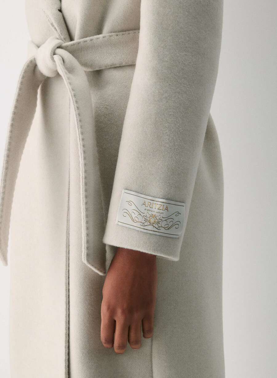 der emilie-mantel – weicher wollkaschmir meliert hellbeige