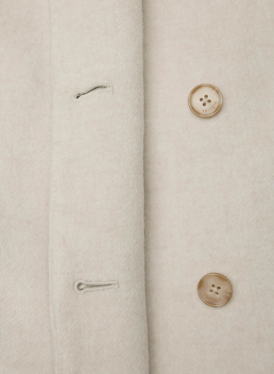der emilie-mantel – weicher wollkaschmir meliert hellbeige