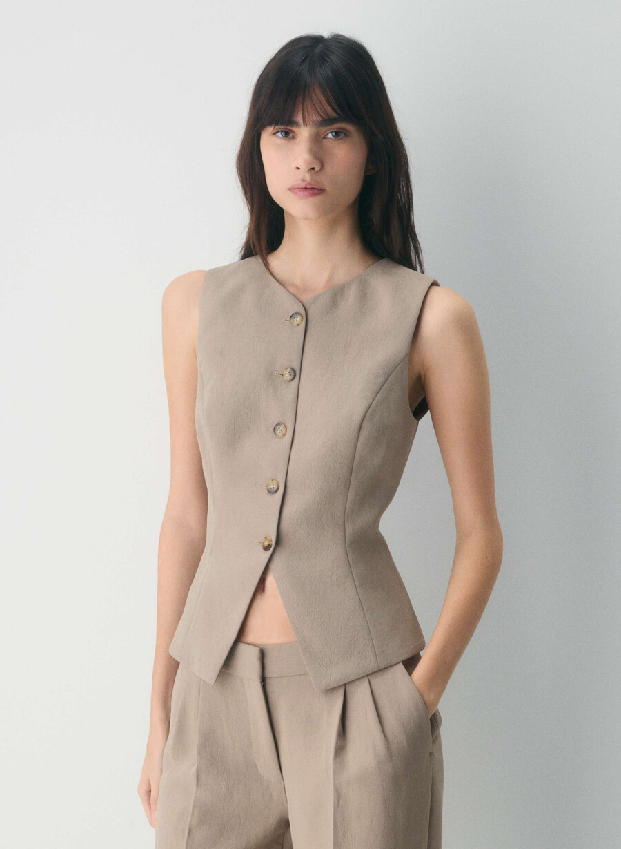 königliche weste – crepette nomad taupe
