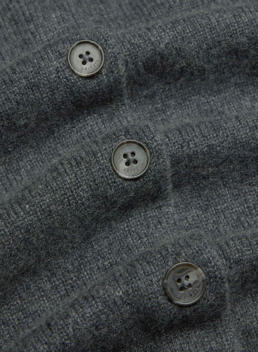 essential cashmere allegory cardigan heather charcoal