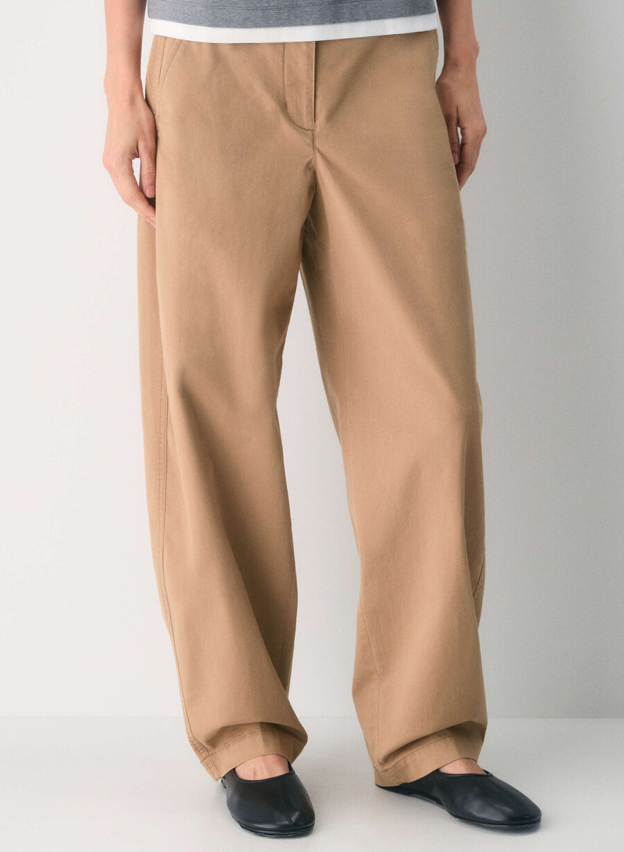 chino relaxed hi-rise barrel pant washed bronze camel