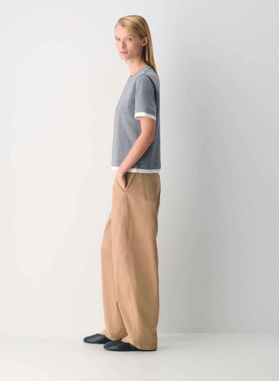 chino relaxed hi-rise barrel pant washed bronze camel