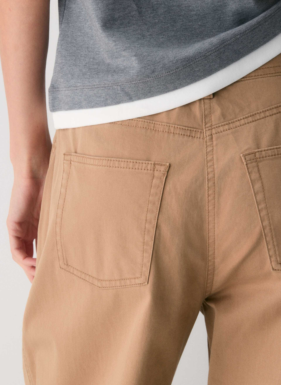 chino relaxed hi-rise barrel pant washed bronze camel