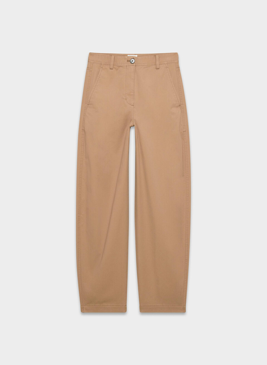 chino relaxed hi-rise barrel pant washed bronze camel