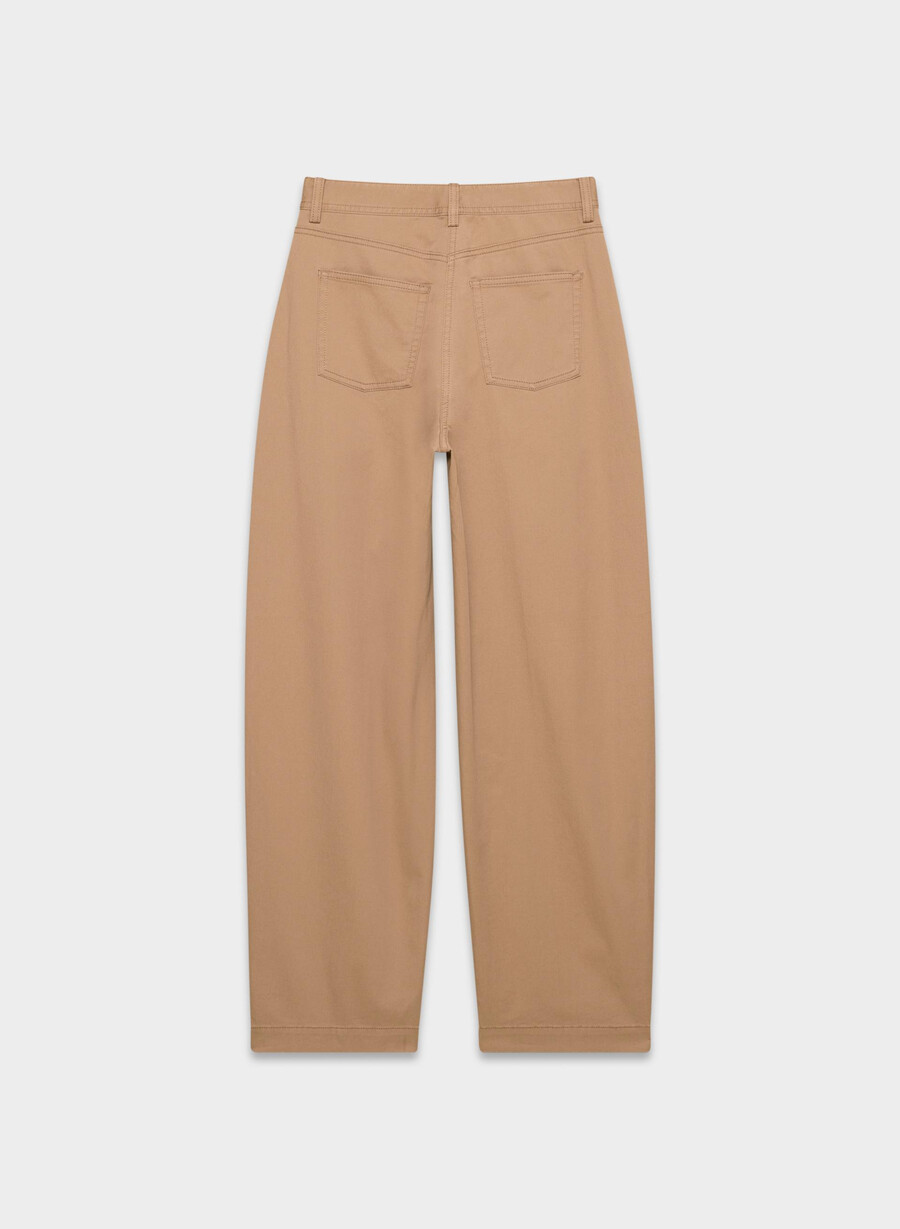 chino relaxed hi-rise barrel pant washed bronze camel