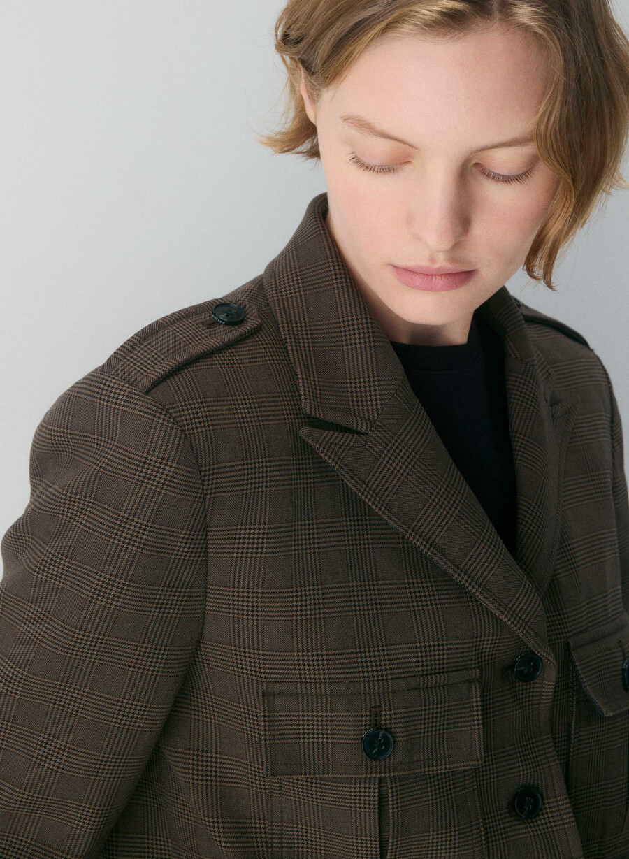 march jacket - twill merle chk cl tph chr