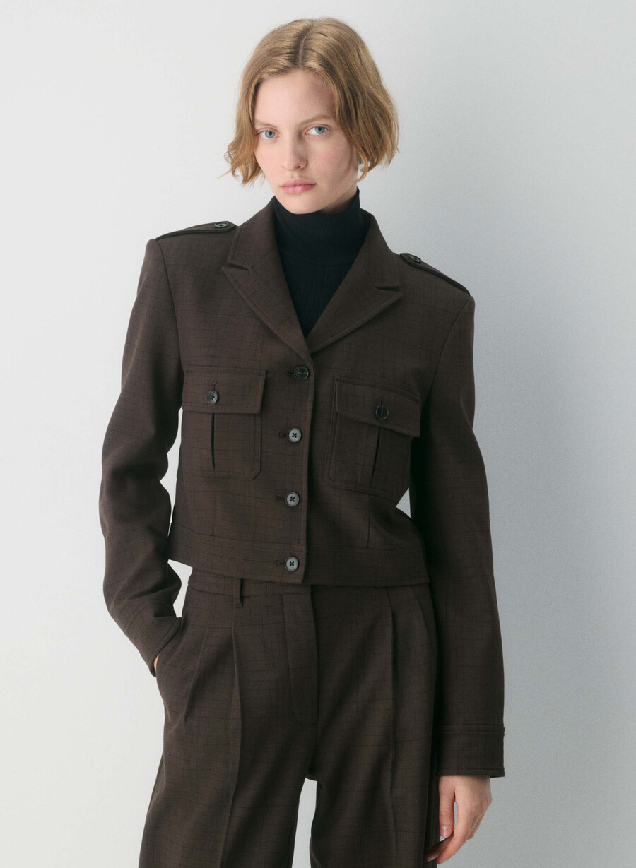 march jacket - twill sanford chk rm brblk