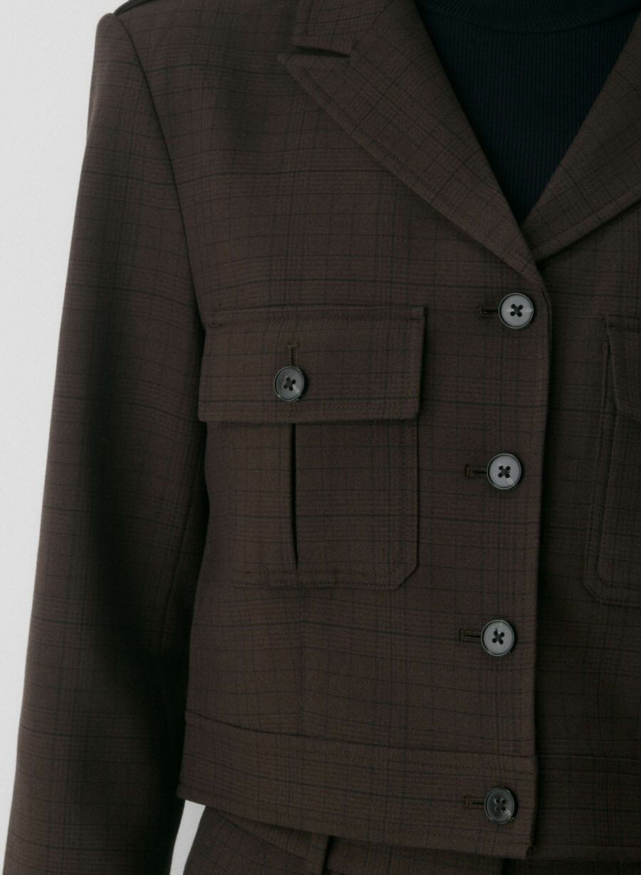march jacket - twill sanford chk rm brblk