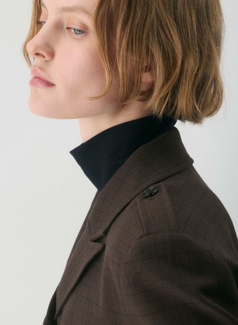 march jacket - twill sanford chk rm brblk