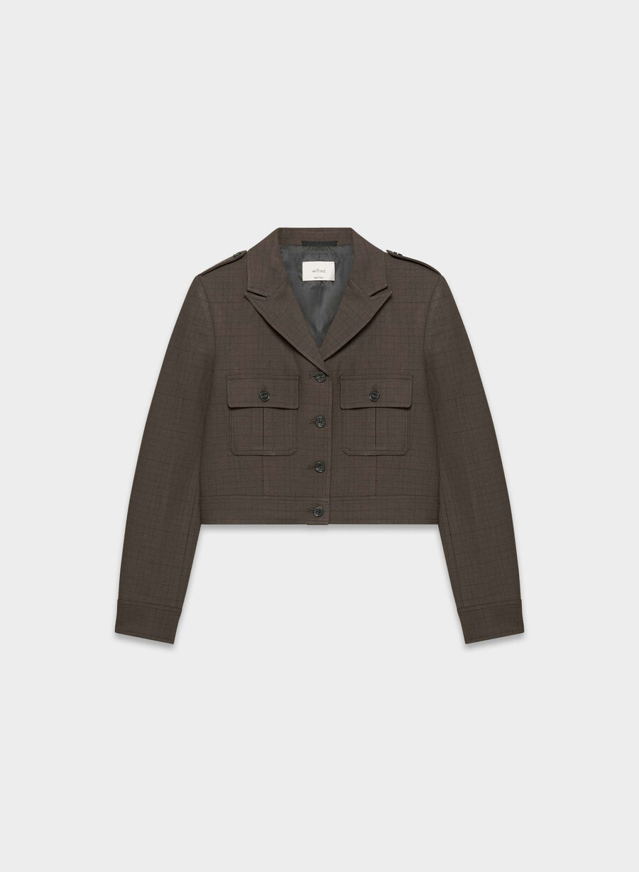 march jacket - twill sanford chk rm brblk