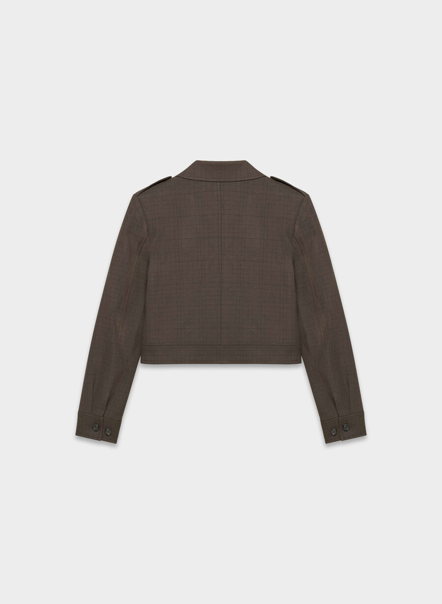 march jacket - twill sanford chk rm brblk