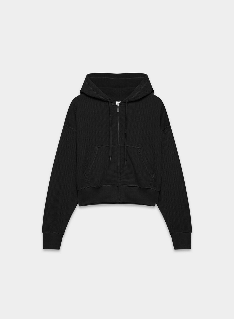 neuer wafflex eddy zip hoodie schwarz