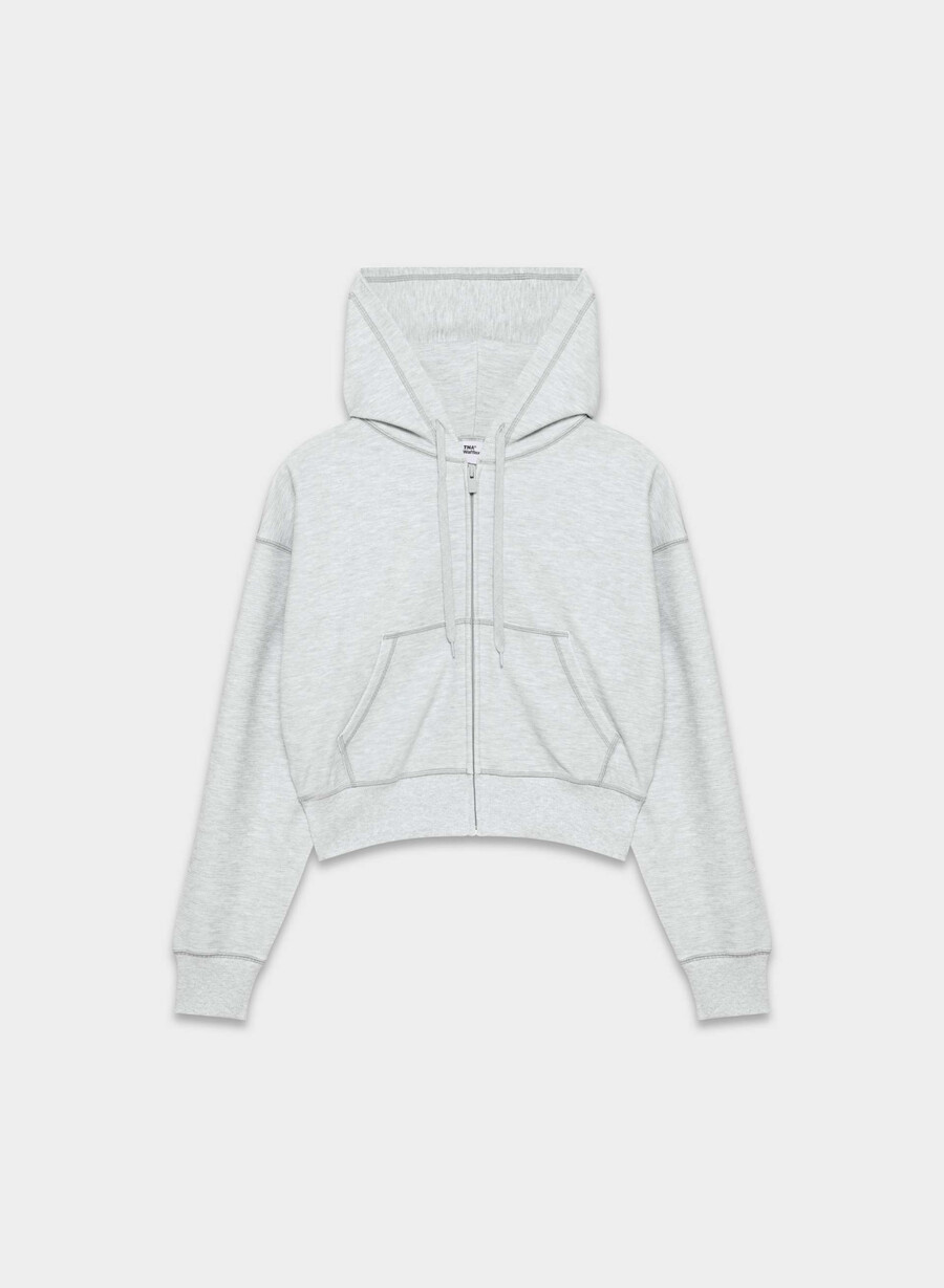 neuer wafflex eddy zip hoodie heather chrome
