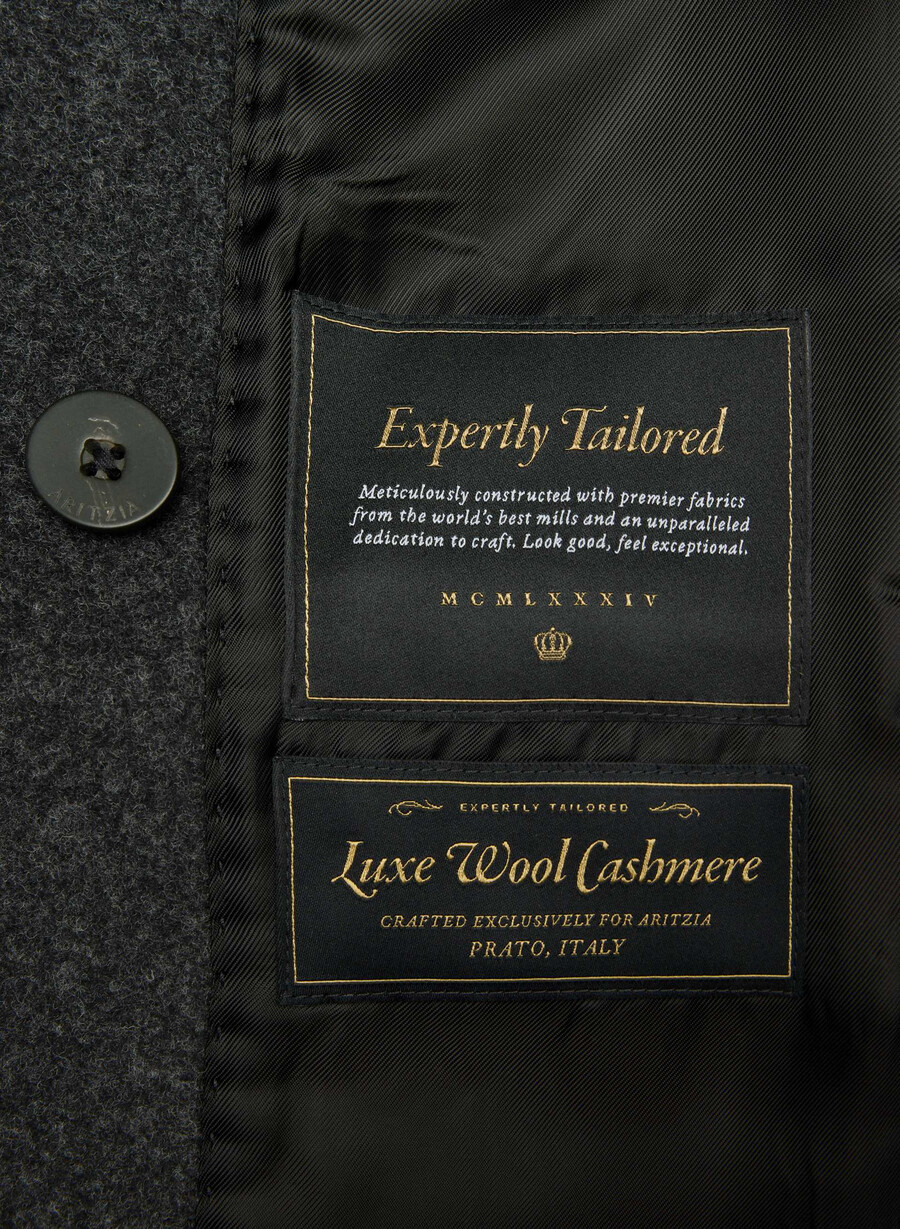 der constant mantel – luxuriöser woll-kaschmir-heather charcoal