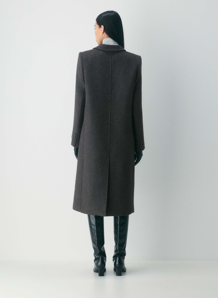 der constant mantel – luxuriöser woll-kaschmir-heather charcoal