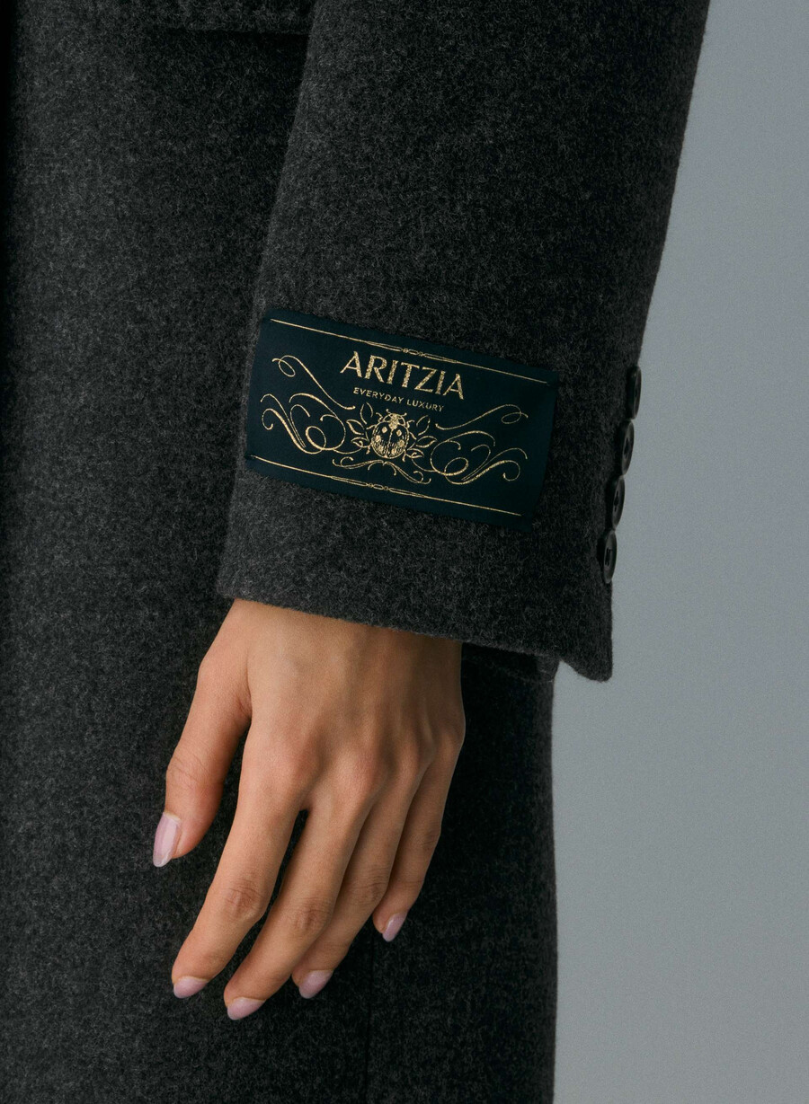 der constant mantel – luxuriöser woll-kaschmir-heather charcoal