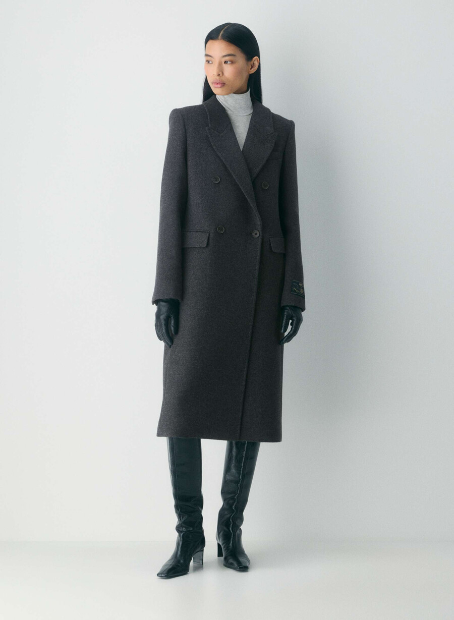der constant mantel – luxuriöser woll-kaschmir-heather charcoal