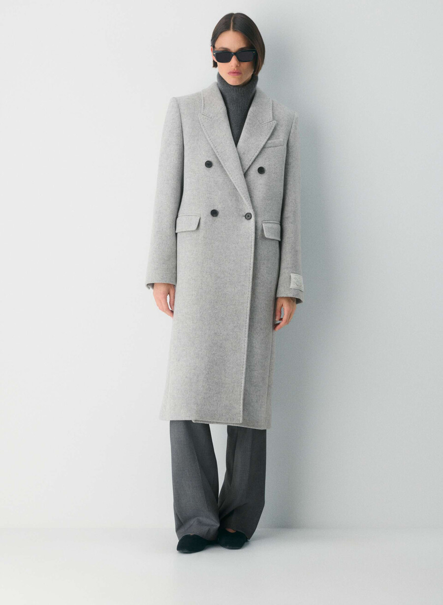 der constant mantel – luxuriöser woll-kaschmir heather light grey