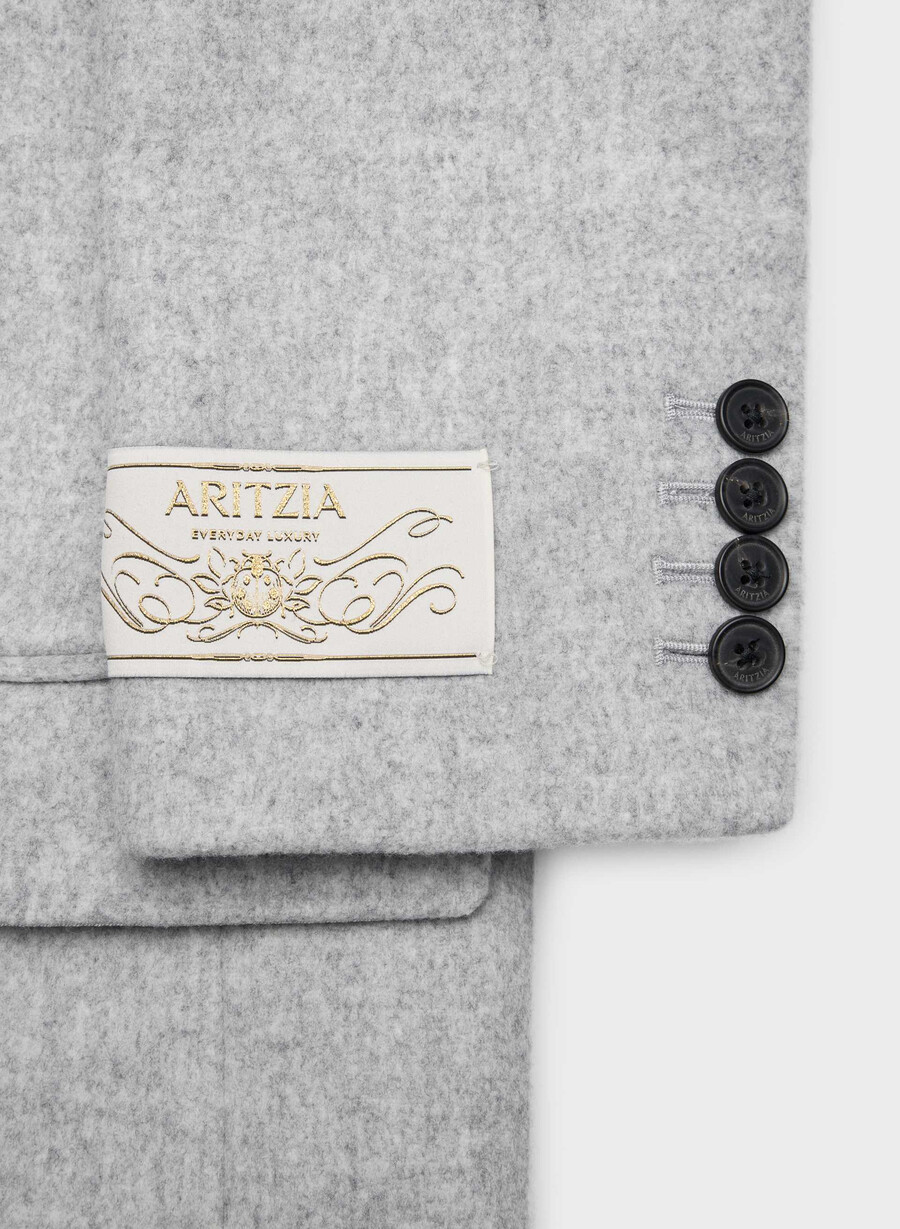 der constant mantel – luxuriöser woll-kaschmir heather light grey