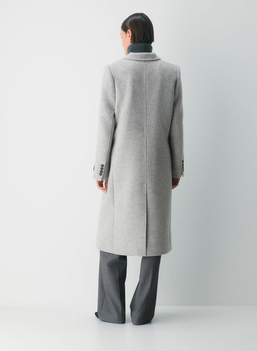 der constant mantel – luxuriöser woll-kaschmir heather light grey