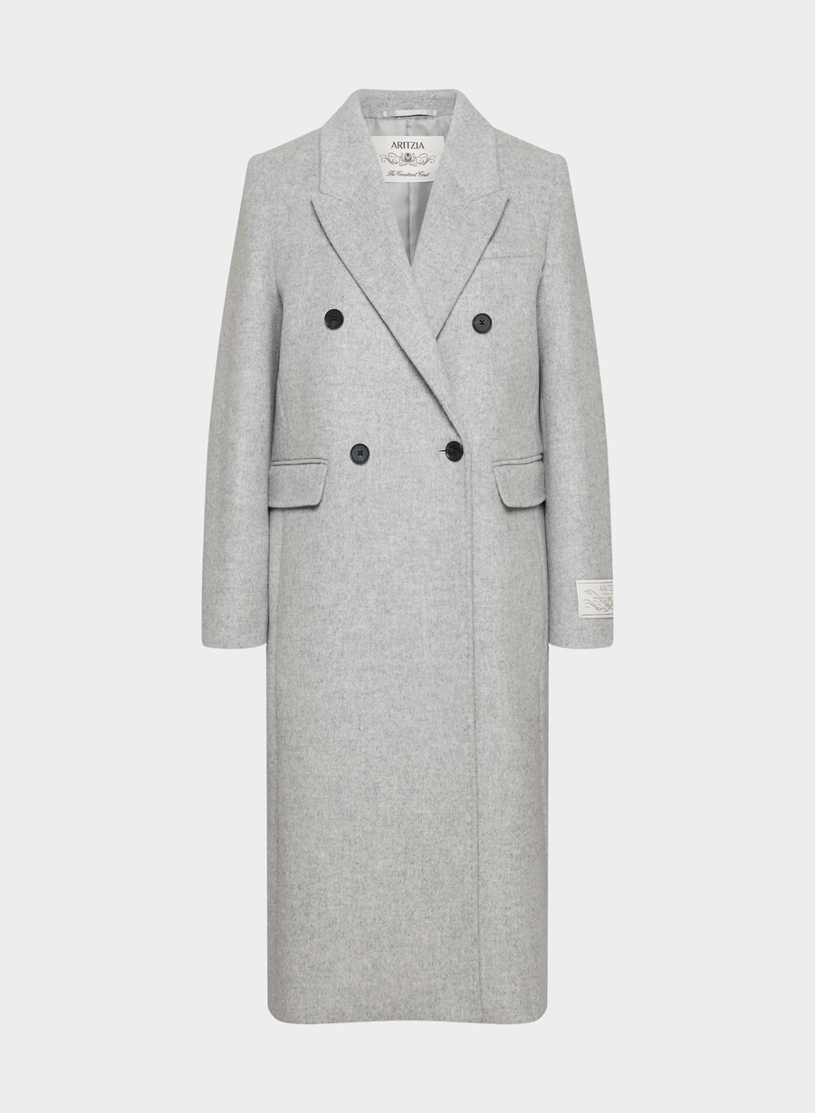 der constant mantel – luxuriöser woll-kaschmir heather light grey