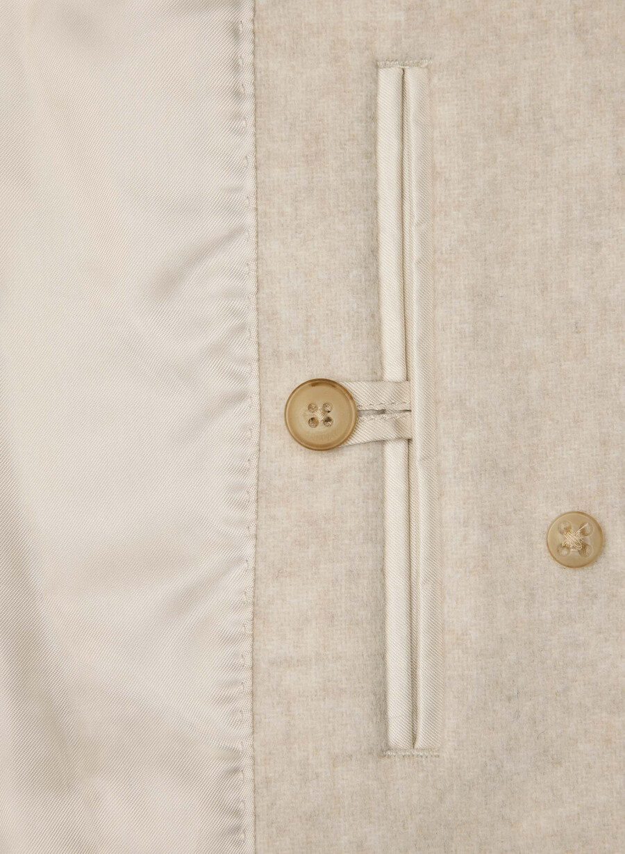 der cocoon-mantel – luxuriöser wollkaschmir heather light oatmeal