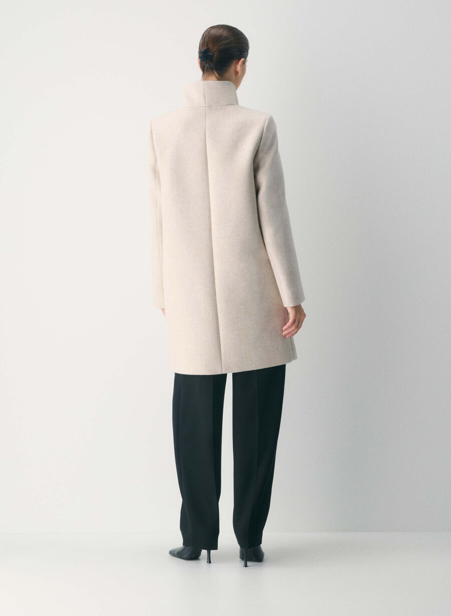 der cocoon-mantel – luxuriöser wollkaschmir heather light oatmeal