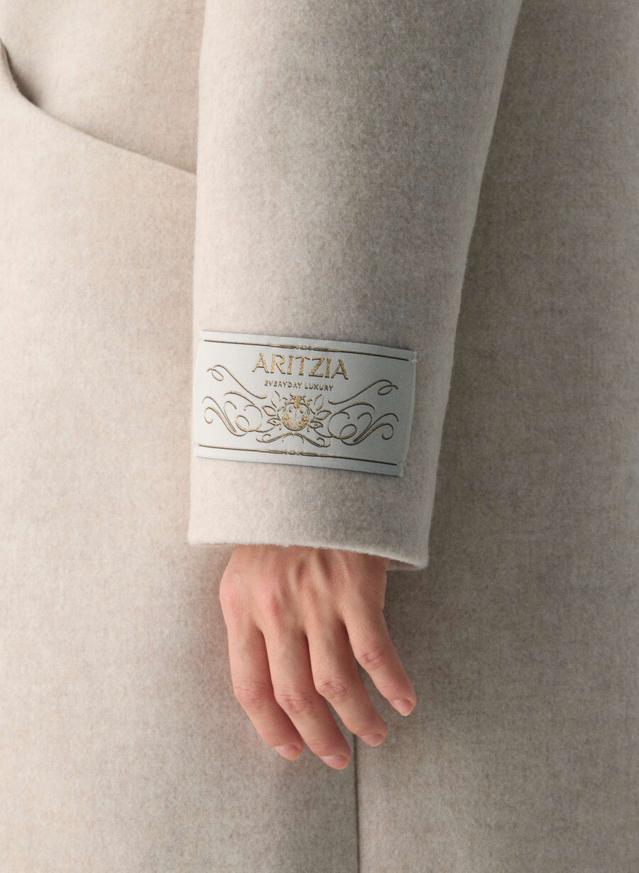 der cocoon-mantel – luxuriöser wollkaschmir heather light oatmeal