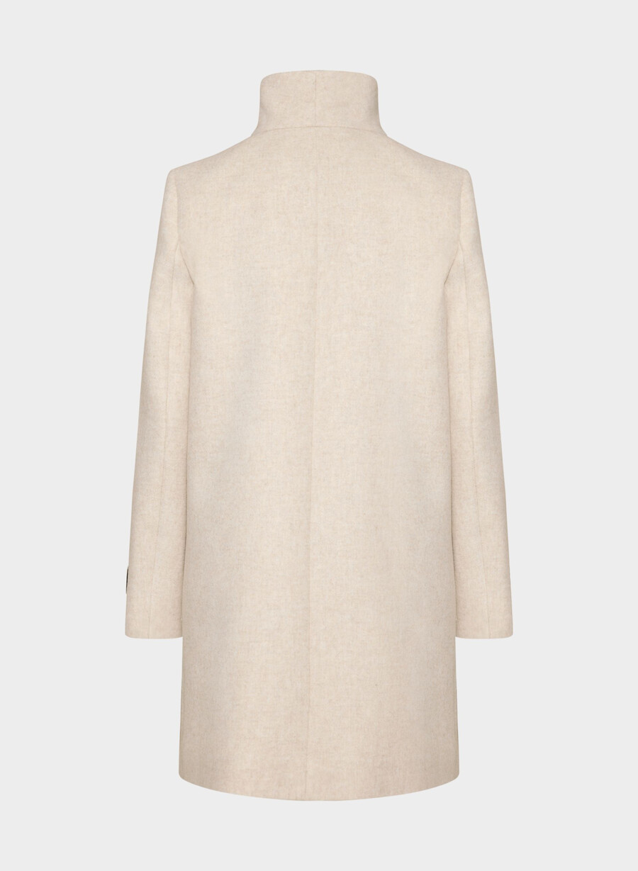der cocoon-mantel – luxuriöser wollkaschmir heather light oatmeal
