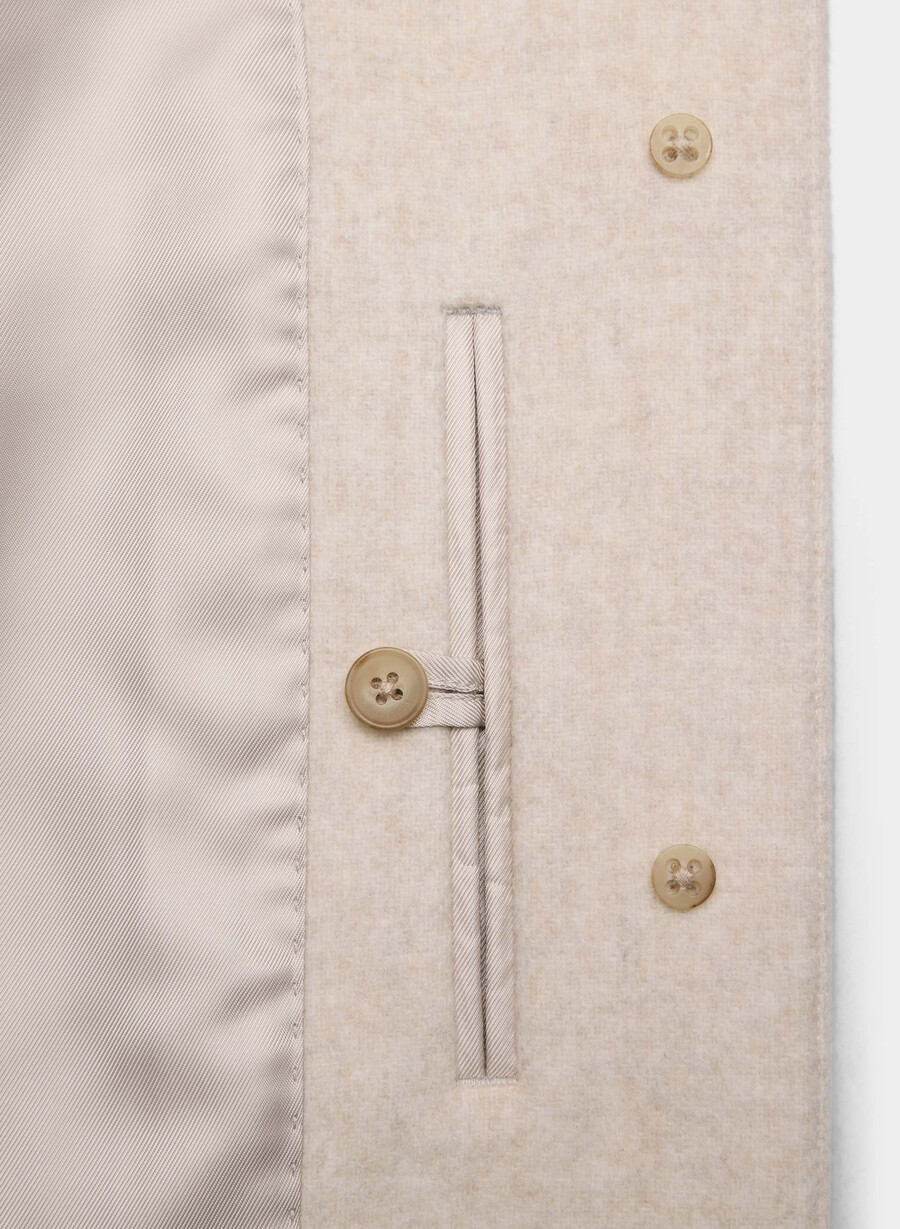 der cocoon-langmantel – luxuriöser wollkaschmir heather light oatmeal