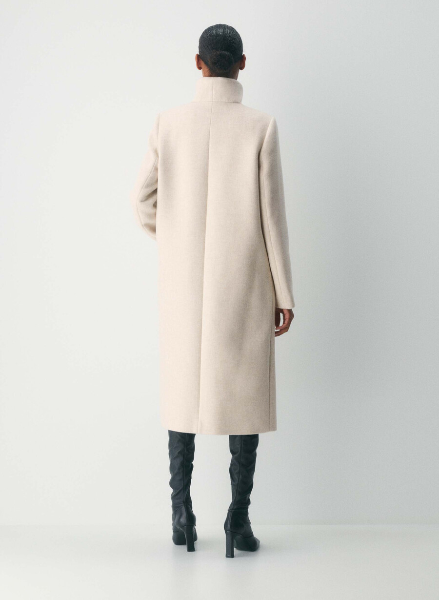 der cocoon-langmantel – luxuriöser wollkaschmir heather light oatmeal