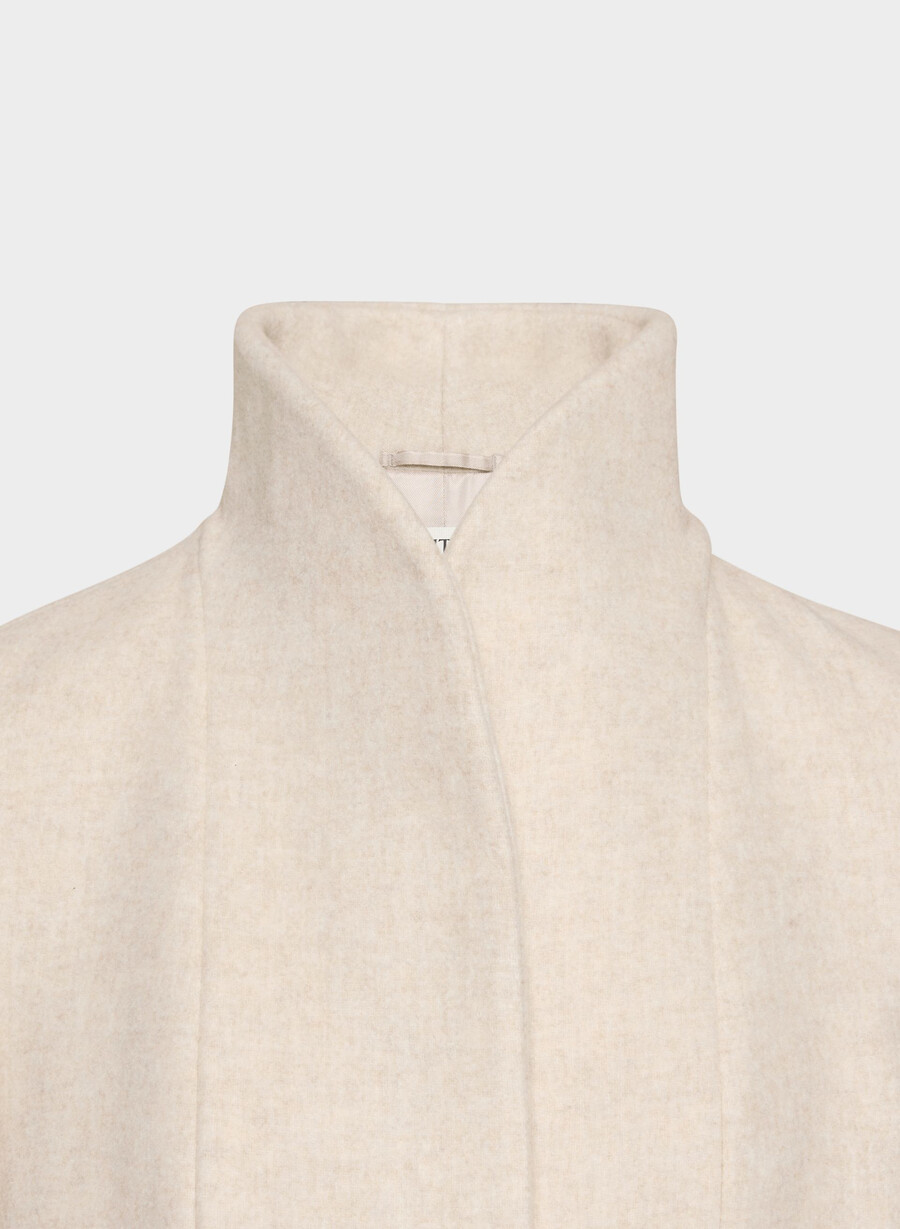 der cocoon-langmantel – luxuriöser wollkaschmir heather light oatmeal