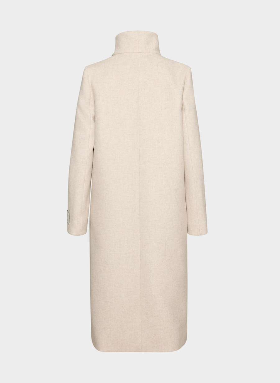 der cocoon-langmantel – luxuriöser wollkaschmir heather light oatmeal