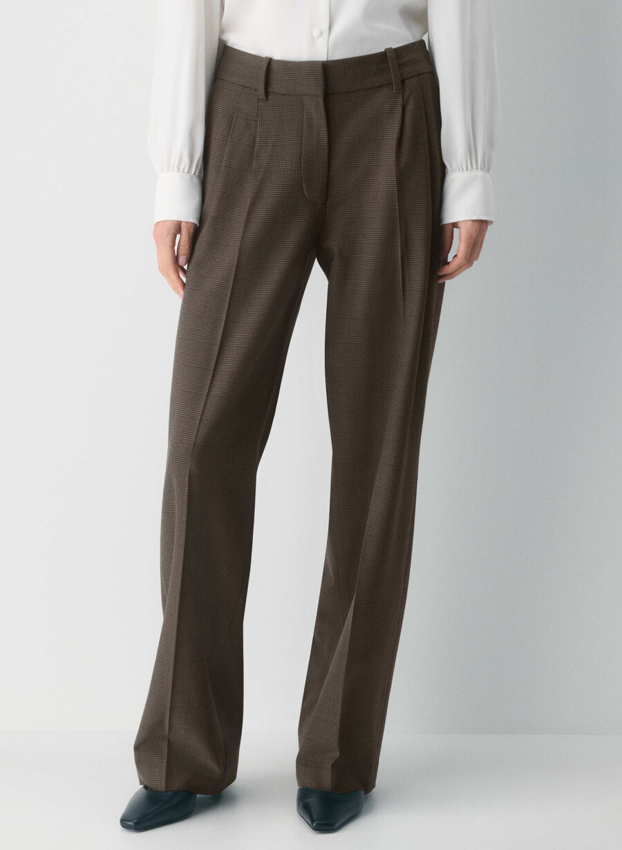 die mühelose hose mit niedrigem bund – twill merle chk cl tph chr