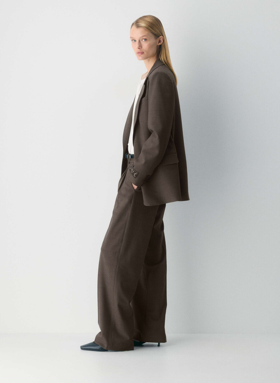 die mühelose hose mit niedrigem bund – twill merle chk cl tph chr