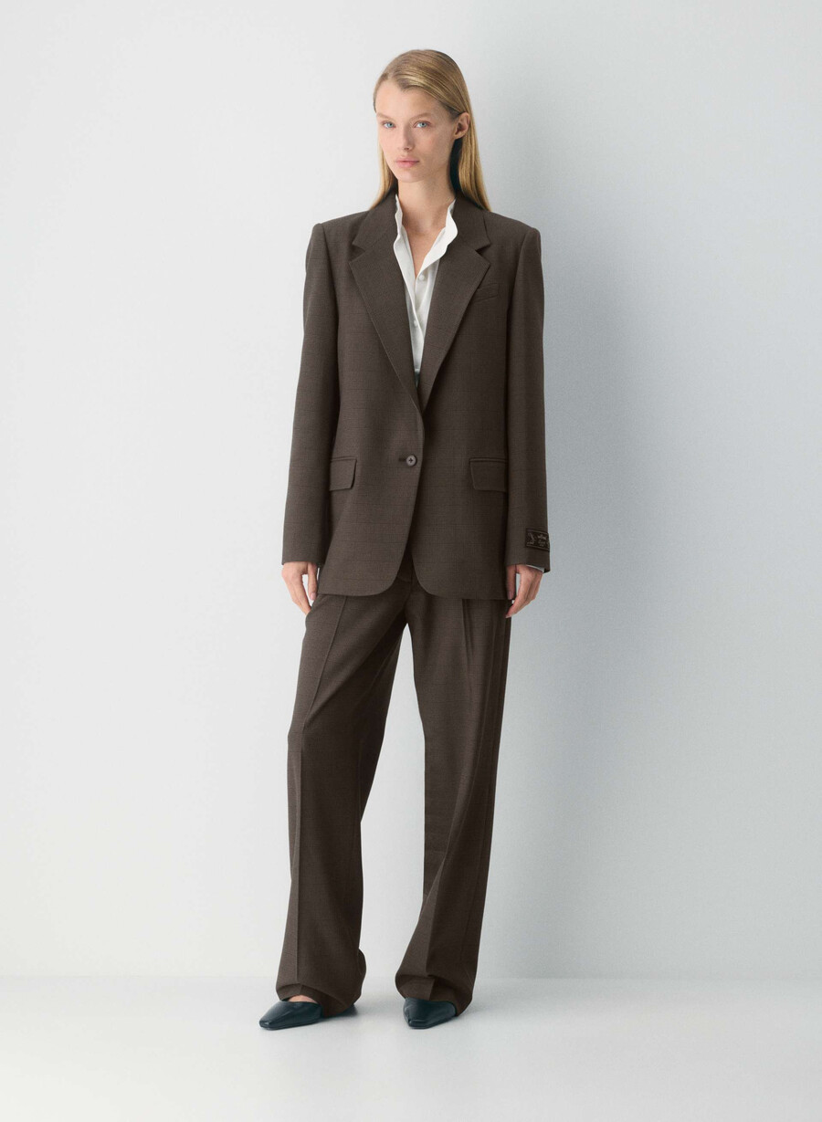 die mühelose hose mit niedrigem bund – twill merle chk cl tph chr