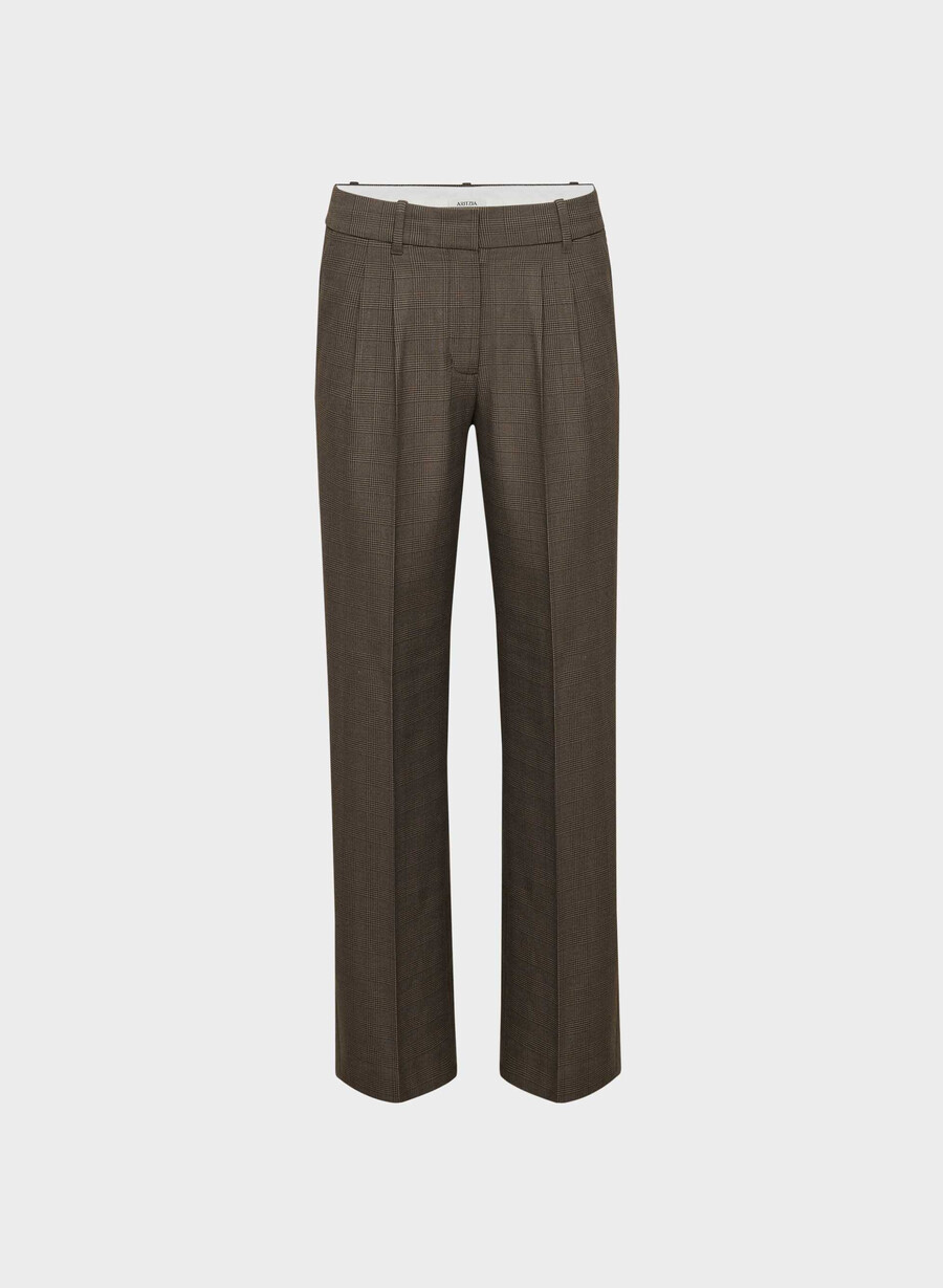 die mühelose hose mit niedrigem bund – twill merle chk cl tph chr