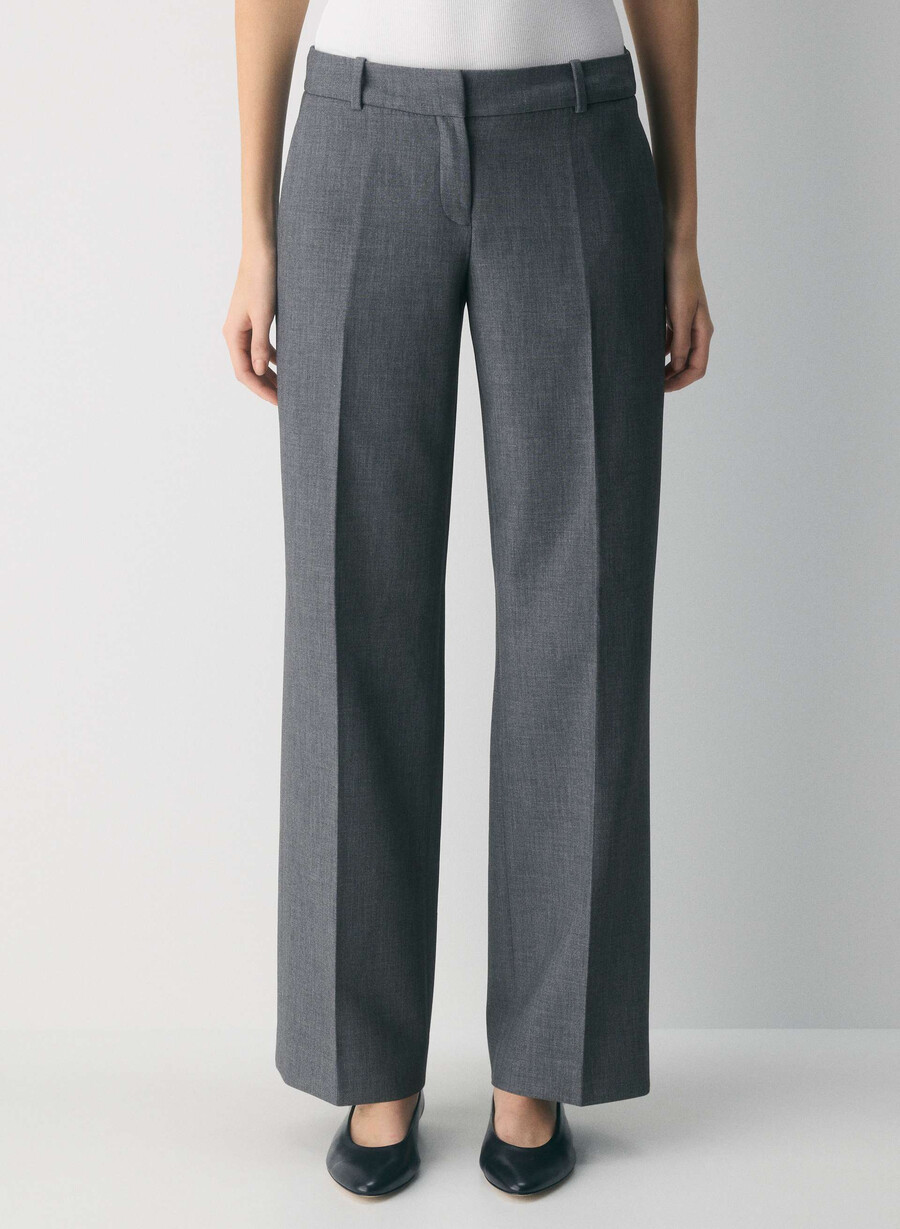 new agency lo-rise pant - reessential heather matte pearl