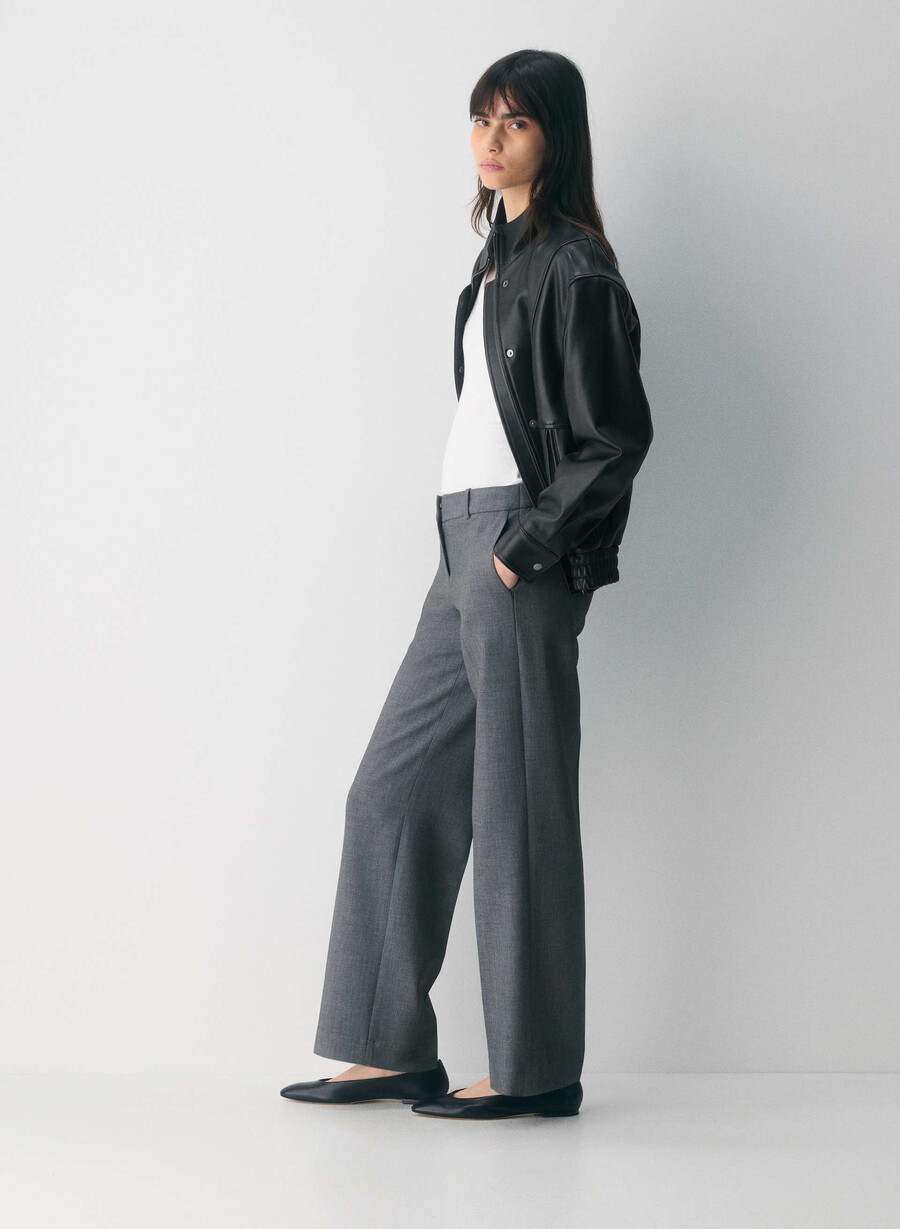 new agency lo-rise pant - reessential heather matte pearl