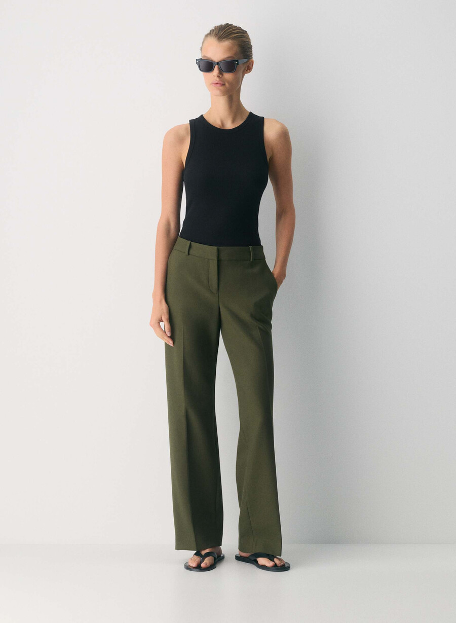 new agency lo-rise pant - reessential dark olive