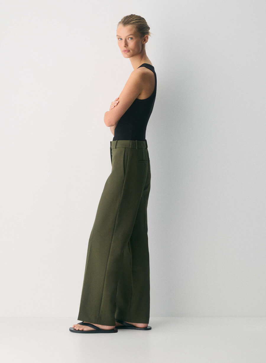 new agency lo-rise pant - reessential dark olive