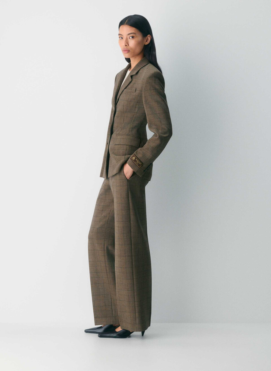 new agency lo-rise pant - reessential tyson chk browntaup