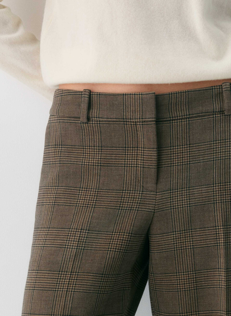 new agency lo-rise pant - reessential tyson chk browntaup
