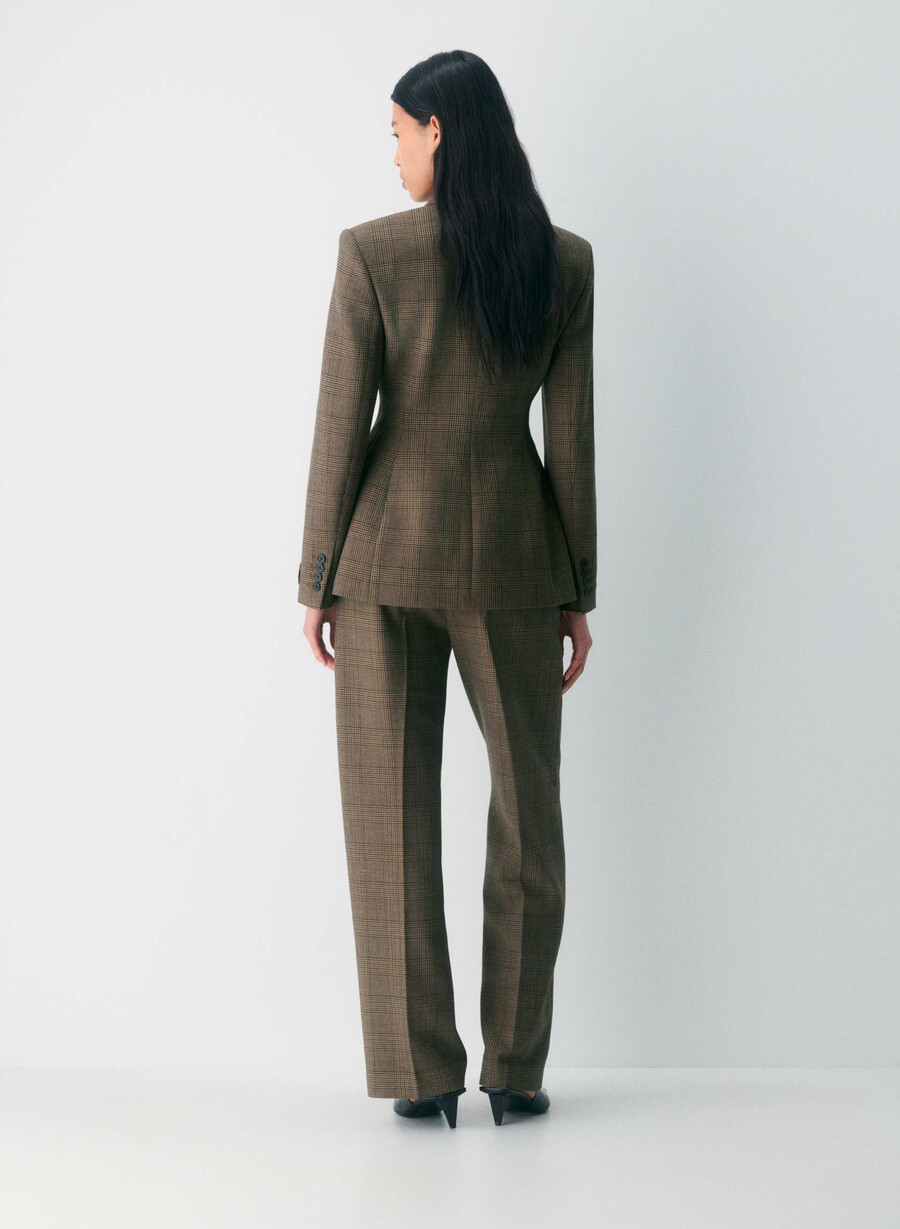new agency lo-rise pant - reessential tyson chk browntaup