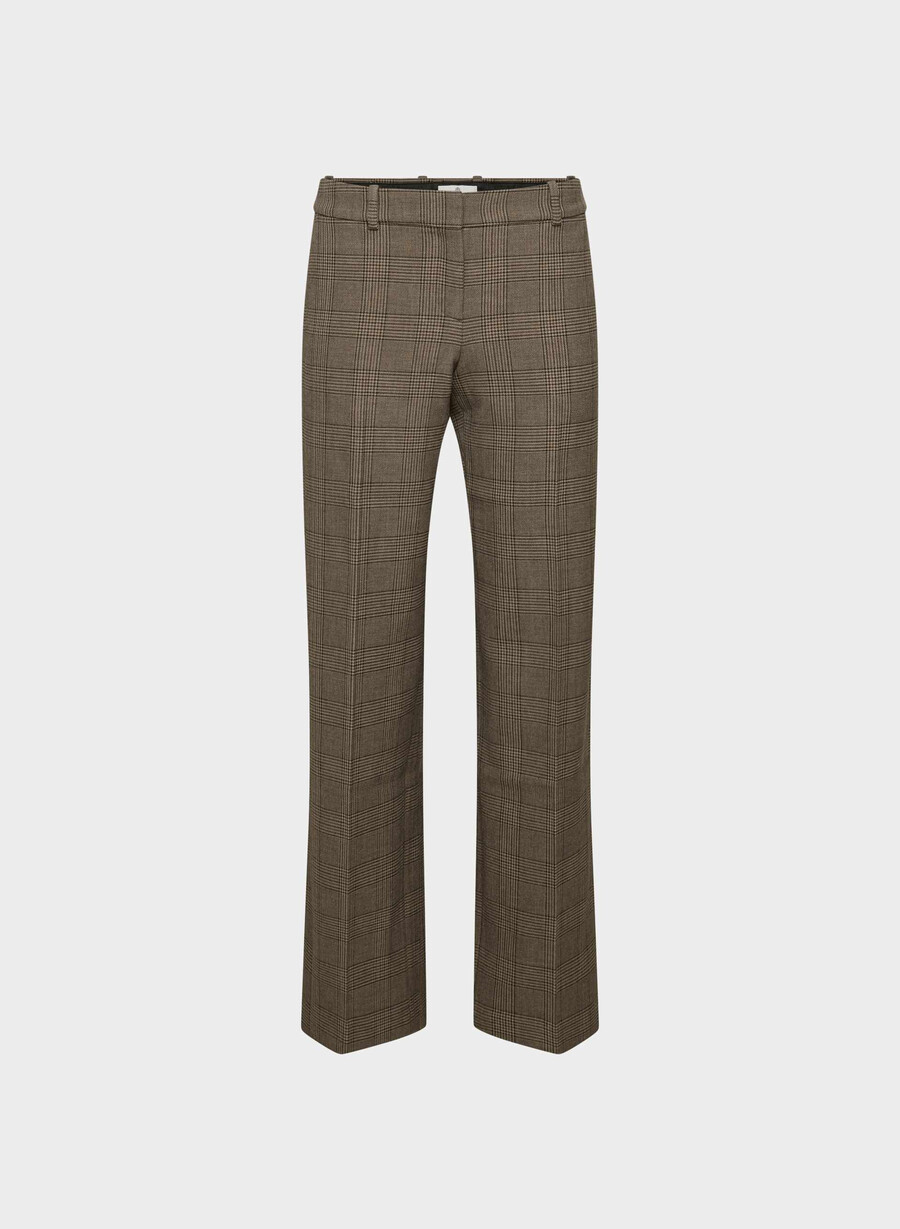 new agency lo-rise pant - reessential tyson chk browntaup