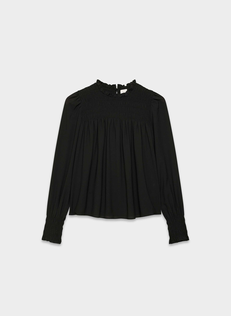 bluse aus schwarzem stoff