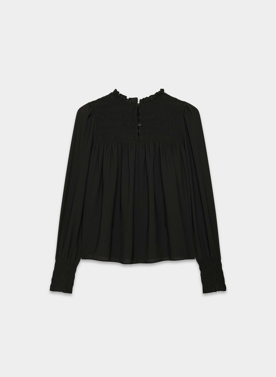 bluse aus schwarzem stoff