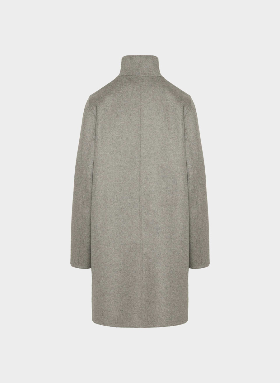 der doppelseitige cocoon-mantel – luxe rewool heather matte pearl