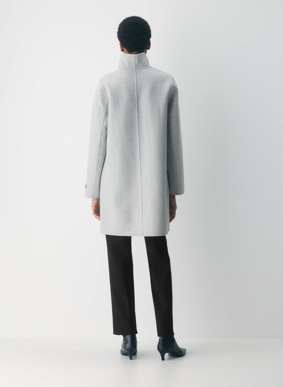 der doppelseitige cocoon-mantel – luxe rewool heather chrome
