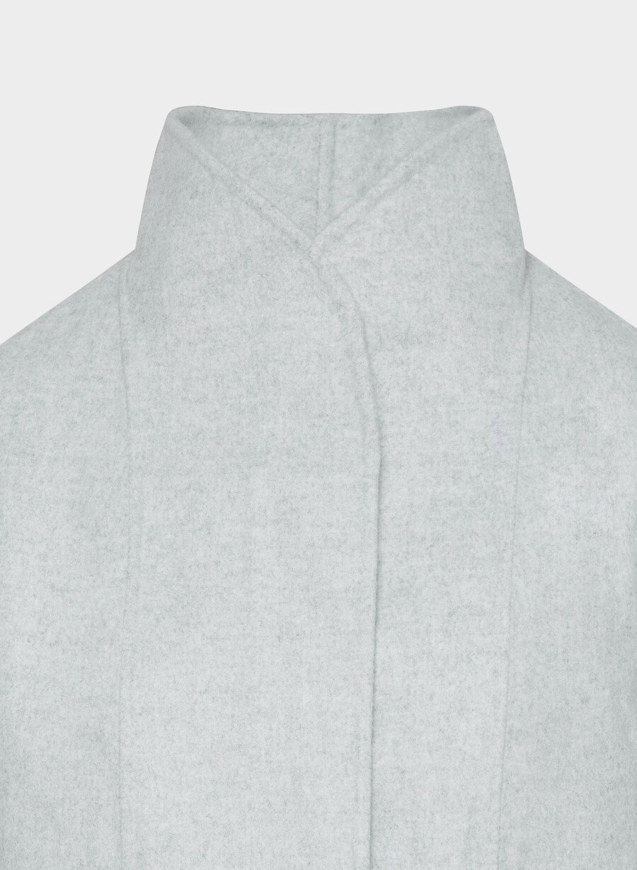der doppelseitige cocoon-mantel – luxe rewool heather chrome